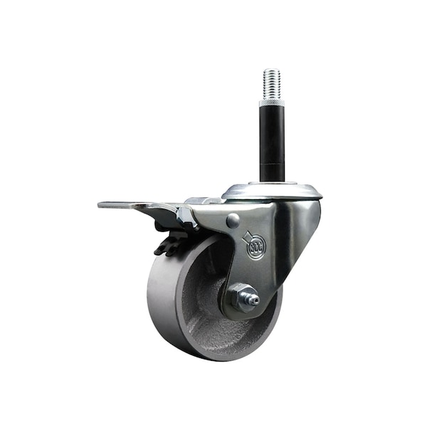 3'' Semi Steel Swivel 3/4'' Expanding Stem Caster Total Lock Brake